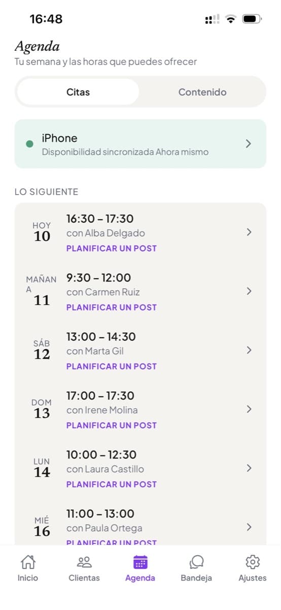 La agenda, con las citas de la semana